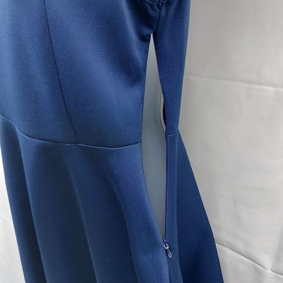 Lulus Blue Sleeveless Womans Medium Midi with Side Zipper, Scoop Neck, Flair.... - Picture 8 of 11